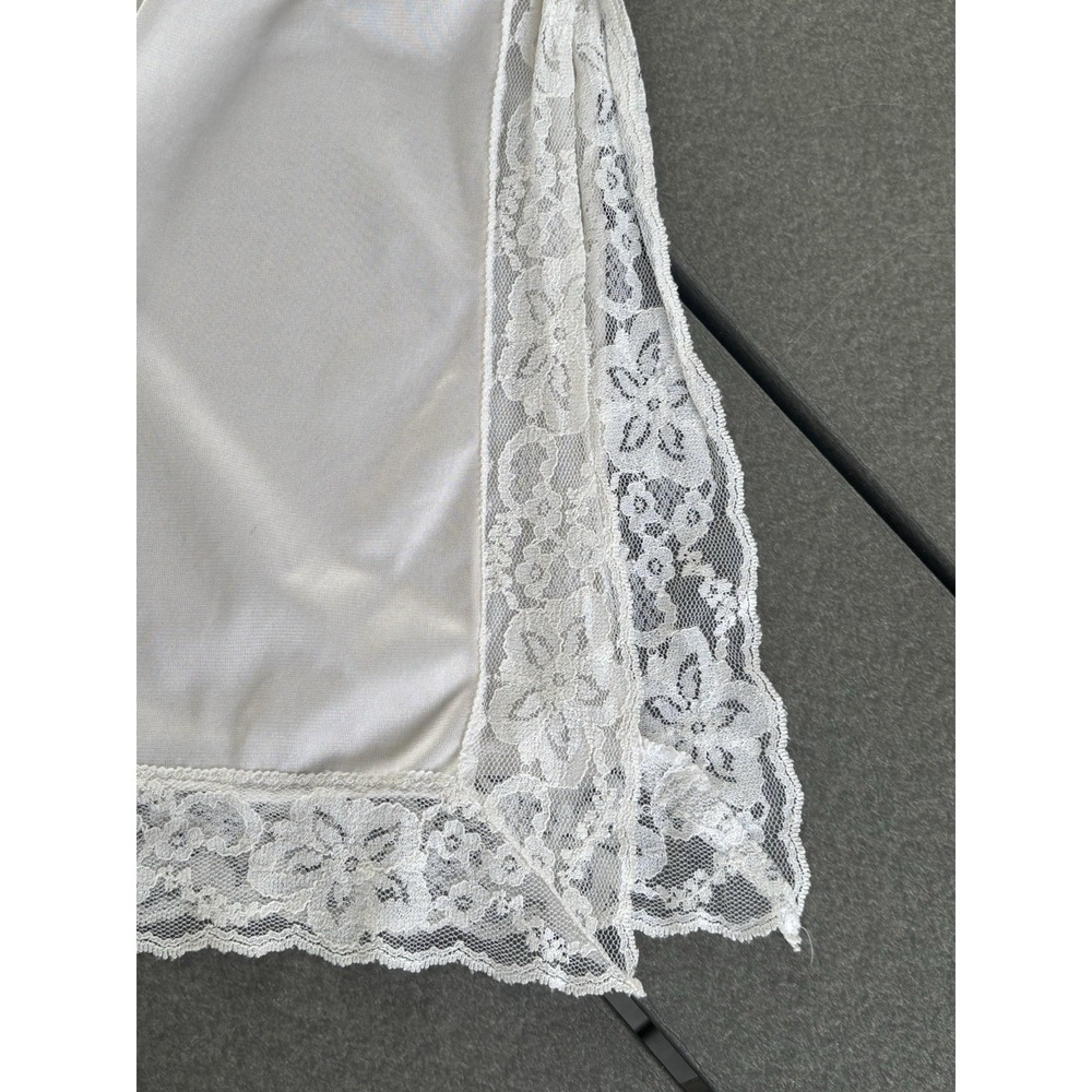 Vintage 70s 80s Ivory Nylon Lace Half Slip 33" USA Coquette - Picture 4 of 4